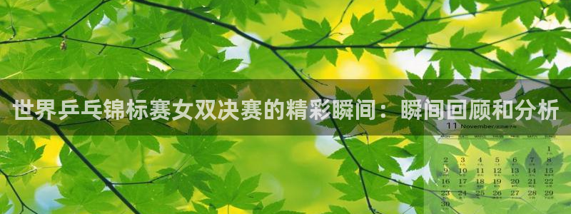 世界乒乓锦标赛女双决赛的精彩瞬间：瞬间回顾和分析