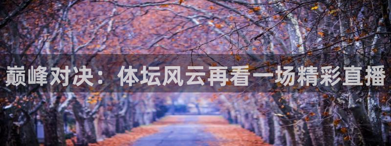 巅峰对决：体坛风云再看一场精彩直播